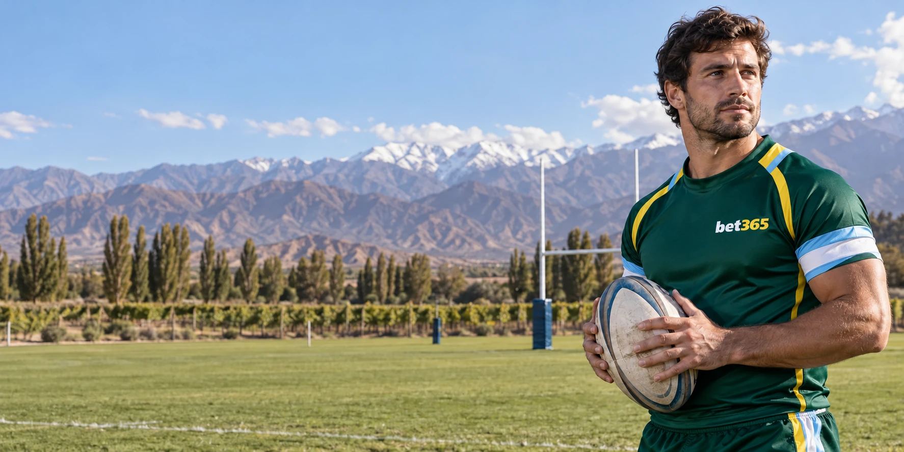 Jugador de rugby con indumentaria de bet365