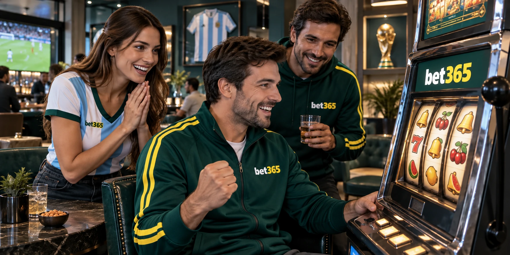 Tragamonedas con símbolos de campanas y la marca bet365
