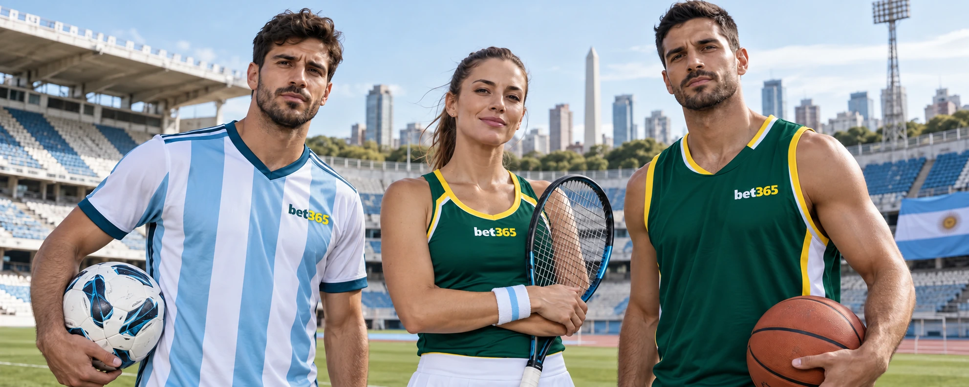 Deportistas con la marca bet365 y acceso digital al deporte